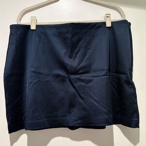 Satin finish Navy Blue Mini Skirt